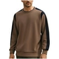 thumbnail image 1 of Jalioing Crew Neck Long Sleeve Pullover Men's Fashion Color Block Sweatshirts Big and Tall Casual Tops, 1 of 4
