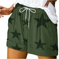thumbnail image 1 of Jalioing Drawstring Beach Shorts for Women Star Graphic Elastic Waist Wide Leg Comfy Shorts Summer Shorts with Pocket, 1 of 5