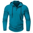 thumbnail image 1 of Jalioing Drawstring Hoodies for Men Casual Long Sleeve Button Hooded Sweatshirt Solid Basic Athletic Pullover, 1 of 4