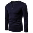 thumbnail image 1 of Jalioing Fall Winter Shirts for Men Fleece Lined Long Sleeve V Neck Button T Shirt Thick Warm Pullover Tee, 1 of 4