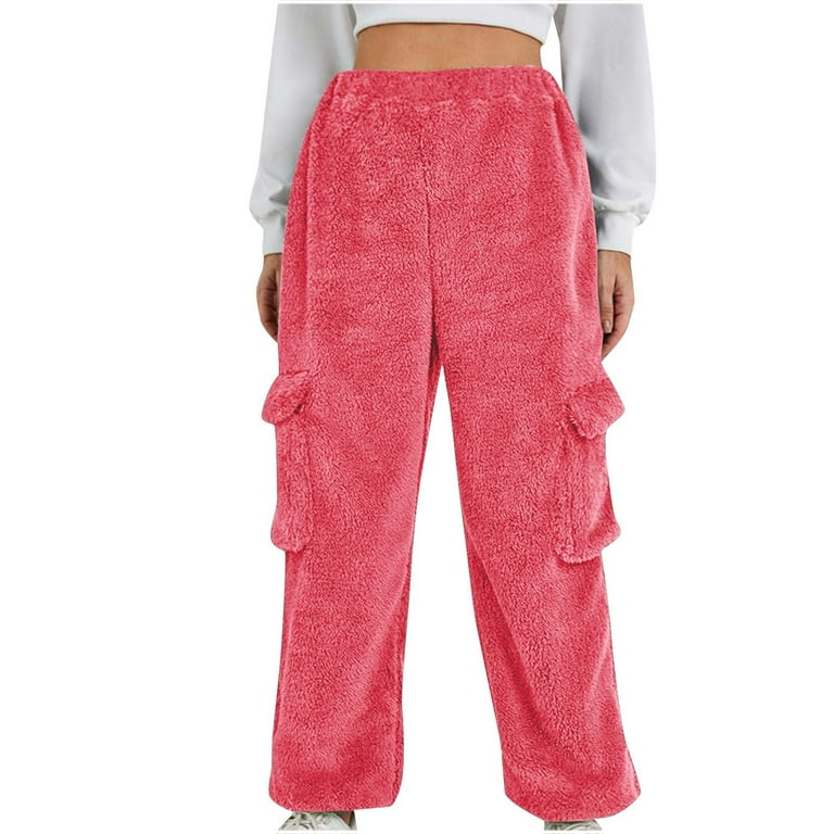 Fleece cargo trousers hotsell