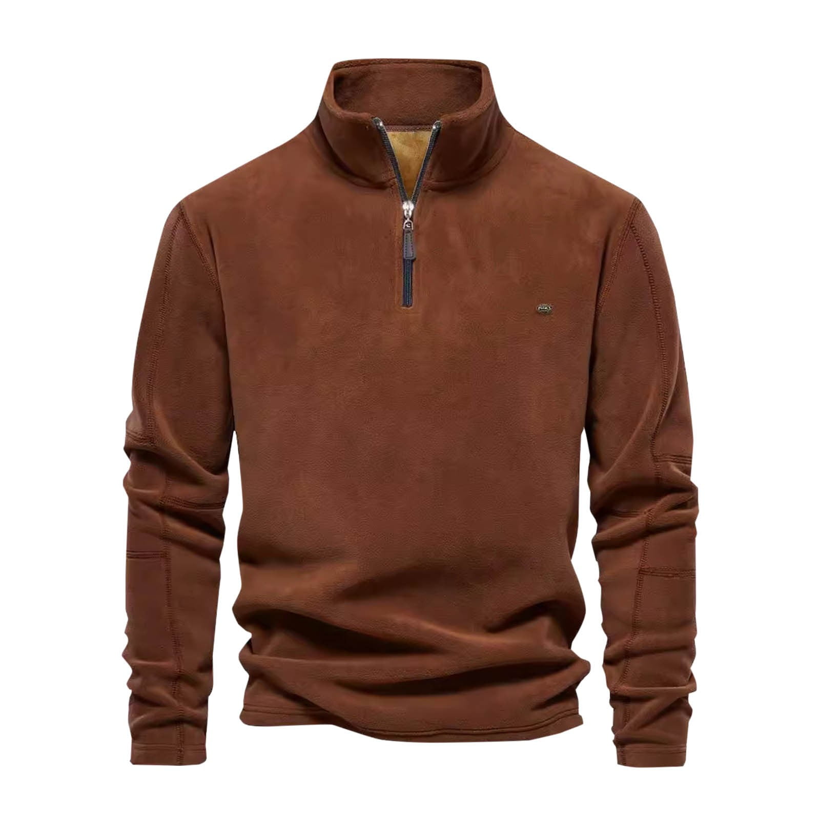 Jalioing Fleece Fuzzy Tops for Men Fall Winter Long Sleeve Stand 