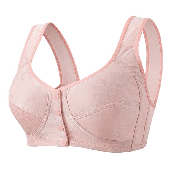 Jalioing Front Closure Bra Women's Full Coverage Wireless Breathable Comfort Plus Size Everyday Bra S-3XL