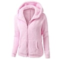 thumbnail image 1 of Jalioing Fuzzy Zipper Hoodies for Kids Sherpa Fleece Long Sleeve Hooded Jacket with Pocket Girls Solid Sweatshirts, 1 of 3