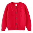 thumbnail image 1 of Jalioing Girl's Long Sleeve Sweater Cardigan Cute Button Down Sweater Jackets Fall Winter Comfort Outerwear for Kids, 1 of 3