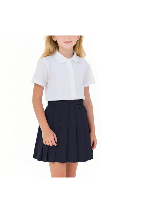 Girl's Pleated Skirt High Waist Tennis Mini Skirt with Undershorts School Uniform Skirts 2-17 Years