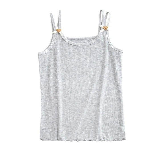 Jalioing Girls Camisoles Spaghetti Strap Sleeveless Cotton Tank Tops Breathable Cute Basic Summer Undershirts