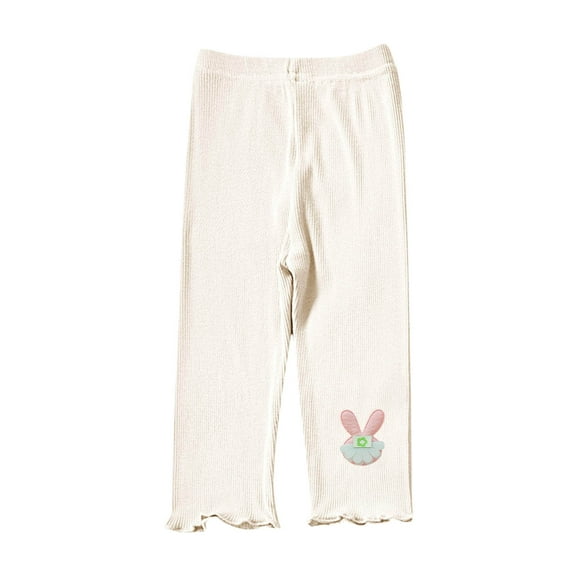 Jalioing Girls Capri Leggings Lightweight Elastic Waist Embroidery Crop Leggings Kids Cute Summer Capri Pants