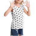 thumbnail image 1 of Jalioing Girls Crew Neck Tank Tops Ruffle Sleeveless Loose Tank Shirts Kids Summer Cute Tees Tops 4-10 Years, 1 of 5