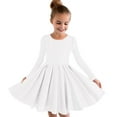 thumbnail image 1 of Jalioing Girls Flare Dress Long Sleeve Crew Neck Classic Fashion Dress Fall Winter Solid Color Casual Dress, 1 of 5
