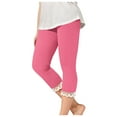 thumbnail image 1 of Jalioing Girls Leggings Toddler Kids Cute Lace Capri Leggings Solid Color Stretchy Athletic Yoga Pants Thighs, 1 of 6