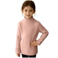 thumbnail image 1 of Jalioing Girls Long Sleeve Sweaters Solid Color Ruffle High Neck Pullover Sweater Toddler Kids Casual Cute Knit Tops, 1 of 6