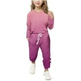 thumbnail image 1 of Jalioing Girls Outfits 2 Piece Sweatsuit Set Long Sleeve Sweatshirts and Sweatpants Set Kids Tracksuit Clothes, 1 of 5