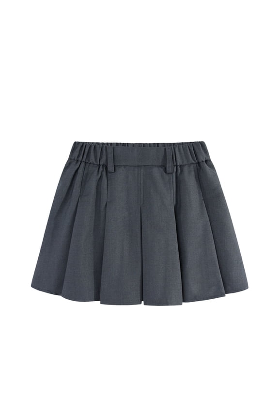 Girls Pleated Skirt with Undershorts Teens Girls School Uniform Skirt Adjustable Waist Mini Skirt 2-17 Years