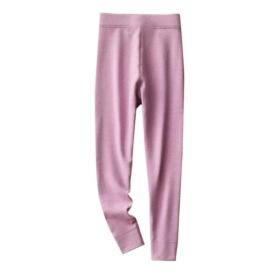 Jalioing Girls Solid Leggings Stretchy Thermal Fall Winter Leggings Kids Full Length Yoga Tights Pants