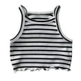 thumbnail image 1 of Jalioing Girls Summer Cotton Camisoles Striped Ruffle Trim Sleeveless Tank Tops Toddler Babys Casual Cute Shirts, 1 of 3