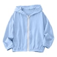 thumbnail image 1 of Jalioing Girls Sun Jacket Lightweight Zip Up Hooded Jacket Spring Fall Windproof Outdoor Jacket with Pocket 3-16 Years, 1 of 9