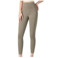 thumbnail image 1 of Jalioing Gym Jogging Leggings for Women Stretchy High Waist Seamless Solid Color Skinny Comfy Yoga Pants (XX-Large, Khaki), 1 of 4