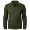 thumbnail image 1 of Jalioing Half Zip Golf Shirt for Men Classic Casual Long Sleeve Collared Shirt Dressy Fashion Texture Tops, 1 of 4