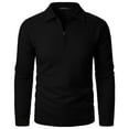 thumbnail image 1 of Jalioing Half Zip Golf Shirt for Men Classic Casual Long Sleeve Collared Shirt Dressy Fashion Texture Tops, 1 of 4