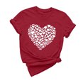 thumbnail image 1 of Jalioing Heart Print T Shirt for Women Trendy Tees Tops Short Sleeve Crew Neck Loose Fashion Shirts, 1 of 6