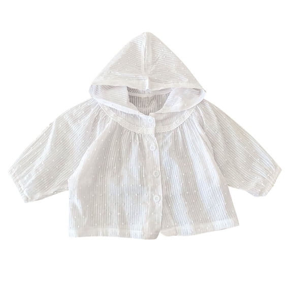 Jalioing Hooded Cardigan for Toddler Girl Fall Winter Lightweight Coat Button down Long Sleeve Hoodies