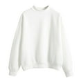 thumbnail image 1 of Jalioing Hooded Pullover Knitted Top for Women Loose Long Sleeve Solid Color V-Neck Ribbed Knit Sweater (Small, Hot Pink), 1 of 8