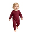 thumbnail image 1 of Jalioing Infant Baby Long Sleeve Romper Solid Color Jumpsuit Comfy Cute Cotton Bodysuit Fall Winter Outfits 0-24 Months, 1 of 8