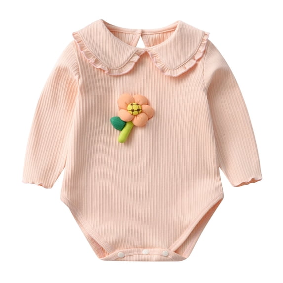 Jalioing Infant Baby Rompers Cute Long Sleeve Bodysuit Baby Boy Girl Rompers Spring Fall Outfits 0-18 Months