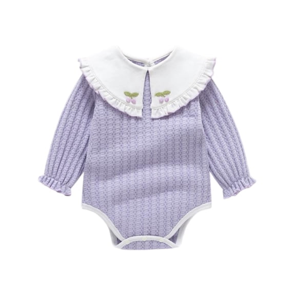 Jalioing Infant Baby Rompers Cute Long Sleeve Cotton Bodysuit Baby Boy Girl Rompers Spring Fall Outfits 0-18 Months
