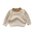 thumbnail image 1 of Jalioing Infant Babys Sweaters Cute Striped Long Sleeve Crew Neck Knitted Shirts Casual Pullover Sweater, 1 of 3