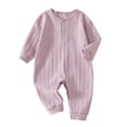 thumbnail image 1 of Jalioing Infant Boys Girls Romper Long Sleeve Cotton Clothes Solid Color Footless Jumpsuit Fall Comfy Bodysuit for Baby, 1 of 6