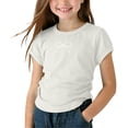 thumbnail image 1 of Jalioing Infant Toddler Girls T Shirt Summer Plain Short Sleeve Crew Neck Tee Shirt Little Girls Casual Cute Tops 0-6 Years, 1 of 4