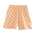 thumbnail image 1 of Jalioing Kid's Lounge Shorts Cute Elastic Waist Plaid Shorts Boys Girls Summer Casual Cotton Shorts 4-15 Years, 1 of 3