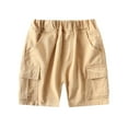 thumbnail image 1 of Jalioing Kids Cargo Shorts Elastic Waist Knee Length Cotton Shorts Toddler Boys Girls Summer Casual Short Pants, 1 of 7
