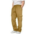 thumbnail image 1 of Jalioing Kids Casual Cargo Pants Boys Girls Elastic Waist Drawstring Waist Athletic Trousers with Pocket, 1 of 7