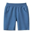 thumbnail image 1 of Jalioing Kids Casual Shorts Solid Color Elastic Waist Summer Beach Shorts with Pocket Boys Girl Cotton Shorts, 1 of 3