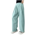 thumbnail image 1 of Jalioing Kids Girls Wide Leg Lounge Trousers Summer Elastic Waist Palazzo Pants Teens Outdoor Casual Long Pants, 1 of 7