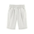 thumbnail image 1 of Jalioing Kids Knee Length Summer Shorts Casual Drawstring Waist Shorts with Pocket Boys Girls Plain Lounge Shorts, 1 of 7