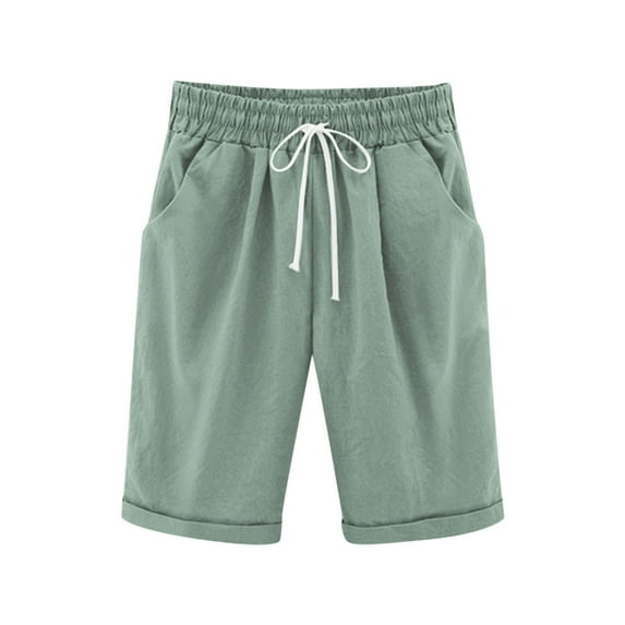 Jalioing Kids Knee Length Summer Shorts Casual Drawstring Waist Shorts with Pocket Boys Girls Plain Lounge Shorts