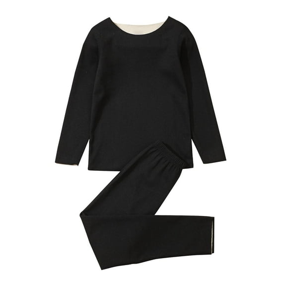 Jalioing Kids Pajama Set Winter Thermal Long Sleeve T Shirt and Pants Pjs Set Boys Girls 2 Piece Sleepwear