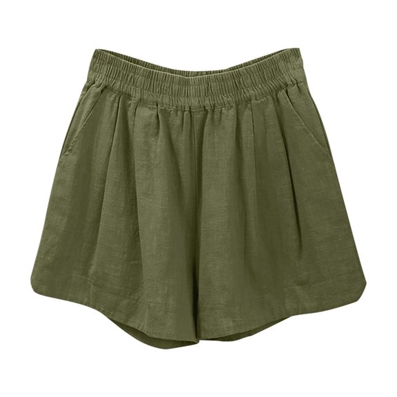 Jalioing Kids Summer Shorts Elastic Waist Cotton Linen Casual Shorts Teens Wide Leg Loose Beach Shorts 8-15 Years