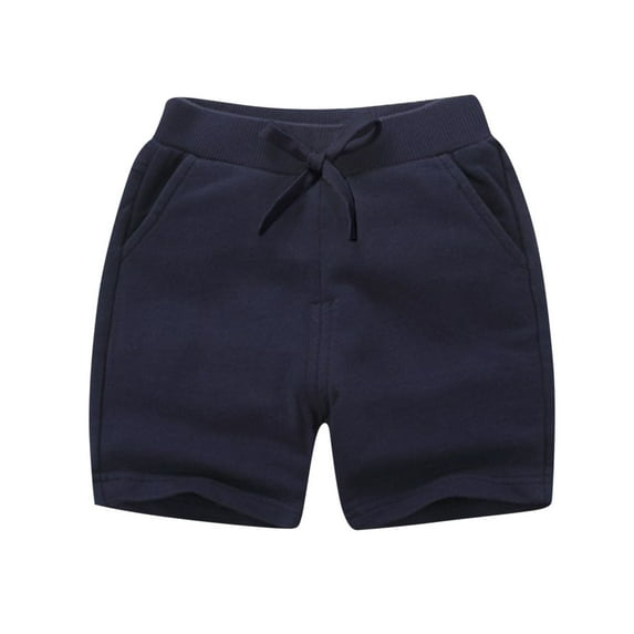 Jalioing Kids Summer Shorts Solid Color Casual Athletic Shorts with Pocket Elastic Waist Cotton Running Shorts