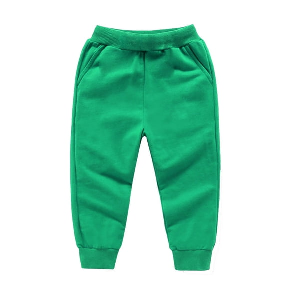 Jalioing Kids Sweatpants Casual Solid Color Elastic Waist Jogger Pants Toddler Boys Girls Athleitc Pants with Pocket 1-10 Years