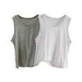 thumbnail image 1 of Jalioing Kids Tank Tops Solid Color Sleeveless Crew Neck Basic T Shirt Boys Girls 2 Pack Summer Comfy Cotton Tops, 1 of 3