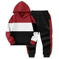 thumbnail image 1 of Jalioing Kids Tracksuit 2 Piece Clothes Outfits Color Block Hoodies and Sweatpants Set Long Sleeve Sweatsuit Set, 1 of 4