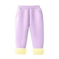 thumbnail image 1 of Jalioing Kids Winter Thermal Pants Thick Warm Fleece Lined Sweatpants Solid Casual Athletic Joggers with Pocket, 1 of 3