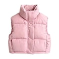 thumbnail image 1 of Jalioing Kids Winter Vest Coat Thick Warm Sleeveless Stand Collar Puffer Vest Solid Color Zipper Up Thermal Outerwear, 1 of 6