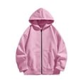 thumbnail image 1 of Jalioing Kids Zip Up Hoodies Long Sleeve Hooded Sport Jacket Solid Color Fashion Casual Sweatshirts with Pocket, 1 of 9