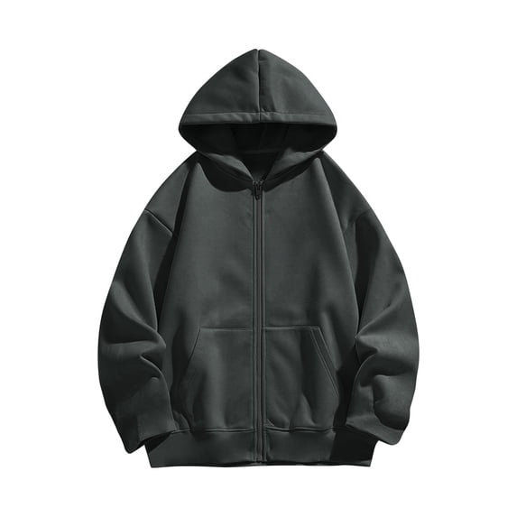 Jalioing Kids Zip Up Hoodies Long Sleeve Hooded Sport Jacket Solid Color Fashion Casual Sweatshirts with Pocket